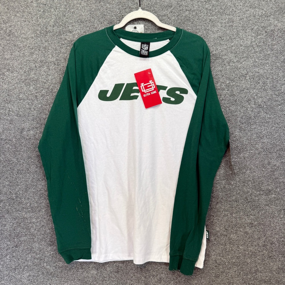 New York Jets Shirt Mens Medium Ultra Game Raglan Long Sleeve Tshirt NFL NEW